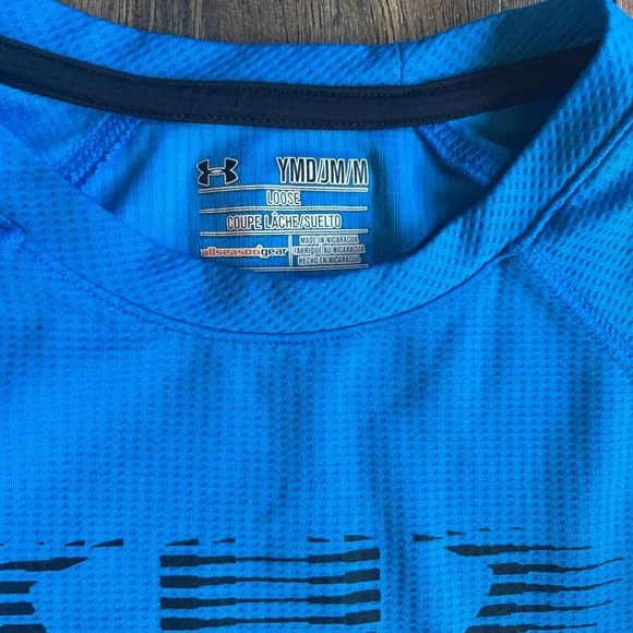 Under Armour Vibrant Blue Athletic Top Boys Youth Medium - Picture 2 of 4